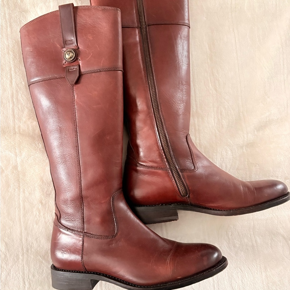 Frye Tall Riding Boots in Chestnut - Picture 8 of 10